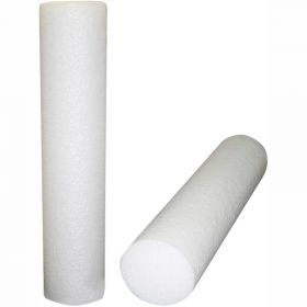 CanDo Jumbo White PE Foam Roller, Round, 8" Dia. x 36"L