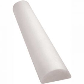 CanDo Full-Skin White PE Foam Roller, Half-Round, 6" Dia. x 12"L