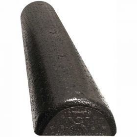 CanDo Black Composite Foam Roller, Half-Round, 6" Dia. x 18"L