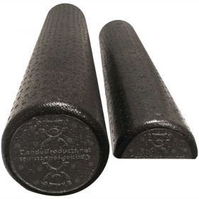 CanDo Black Composite Foam Roller, Round, 6" Dia. x 12"L, Case of 36