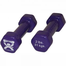 CanDo 10-0551-2 Vinyl Coated Dumbbell, 2 lb, Violet Pair (Pack of 2)