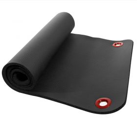 Power Systems Premium Hanging Club Exercise Mat - 56"L x 23"W x 5/8" Thick - Jet Black