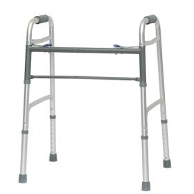 Bariatric Two-Button Folding Walkers, W/out Wheels, 2/CS