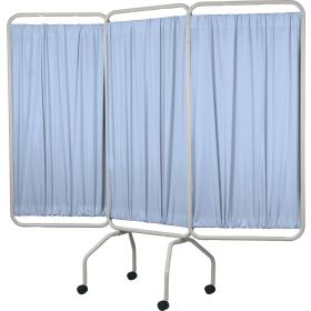 3-Panel Privacy Screen with Casters, Light Blue, 79" x 70"