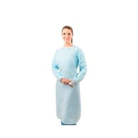 Overhead Spunbond Fluid-Impervious Isolation Gown with Thumb Loops